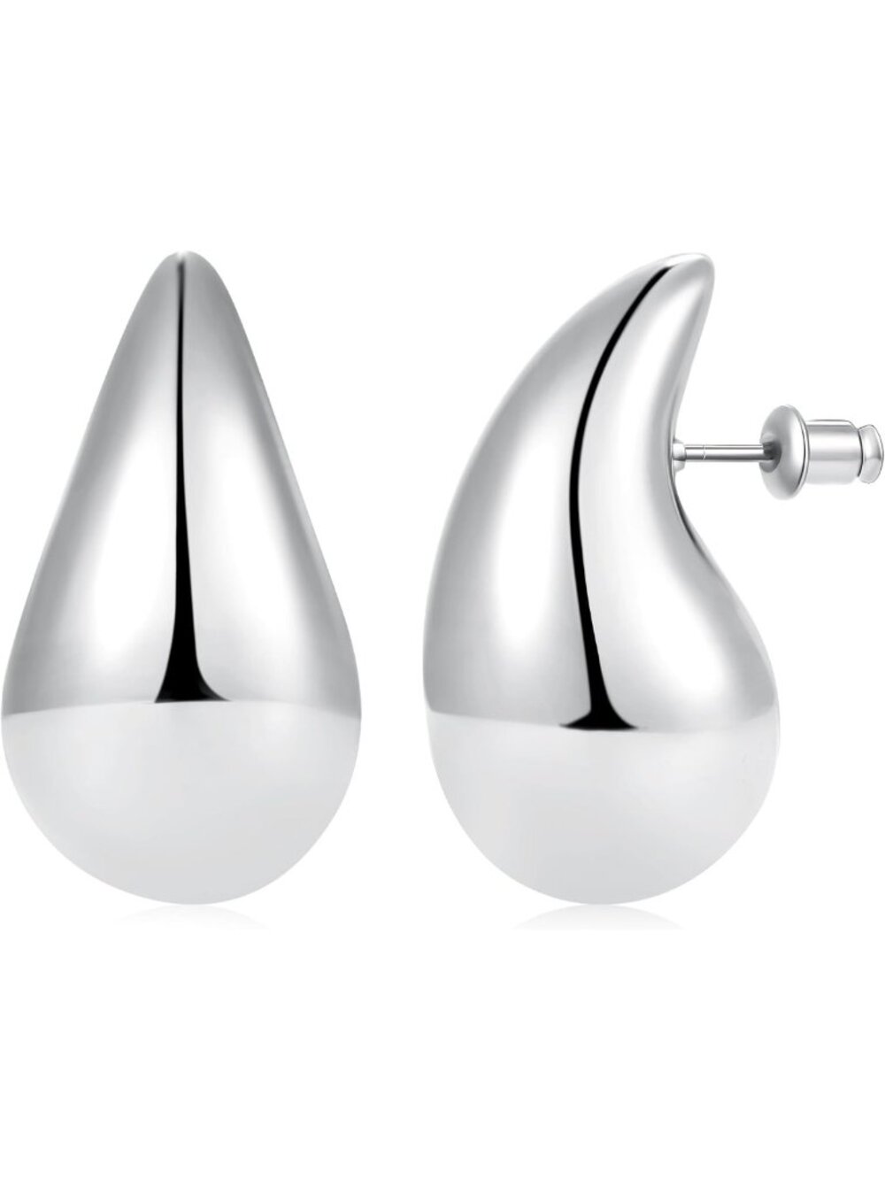 Teardrop Earrings for Women, 14K Gold Plated Chunky Drops